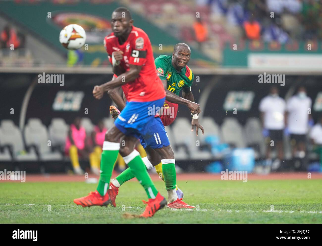 Douala, Cameroon, January, 29, 2022: Vincent Aboubakar of Cameroon during Cameroon versus The Gambia, Africa Cup of Nations at Japoma stadium. Kim Price/CSM. Stock Photo