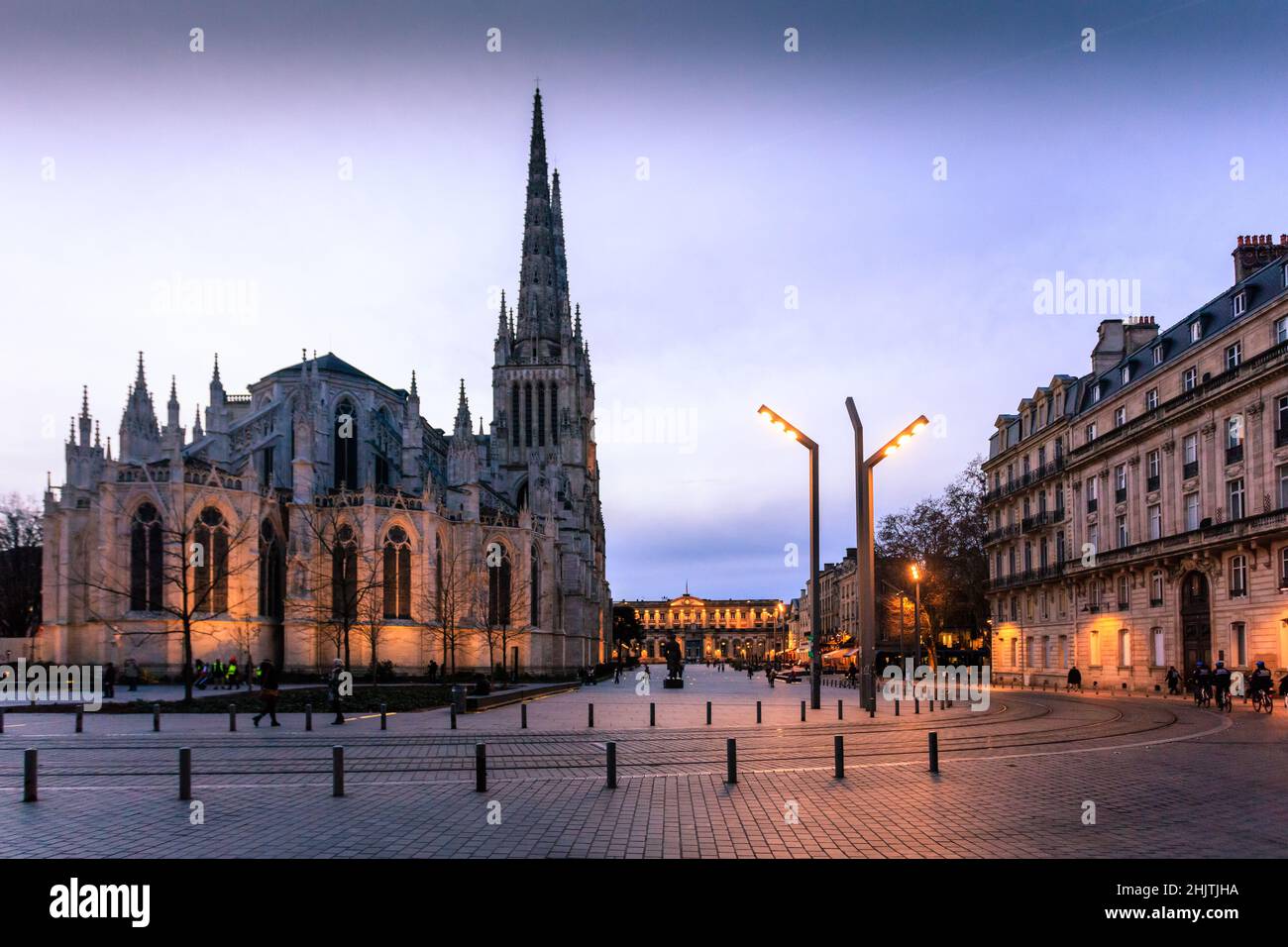 Saint Andrew Cathedral in Bordeaux, France. A Gothic Roman Catholic cathedral built on the site of a previous Romanesque church. Stock Photo
