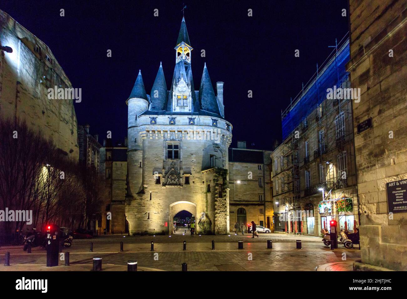Porte Cailhau, Bordeaux, a tower integrated into the city wall. France. Stock Photo