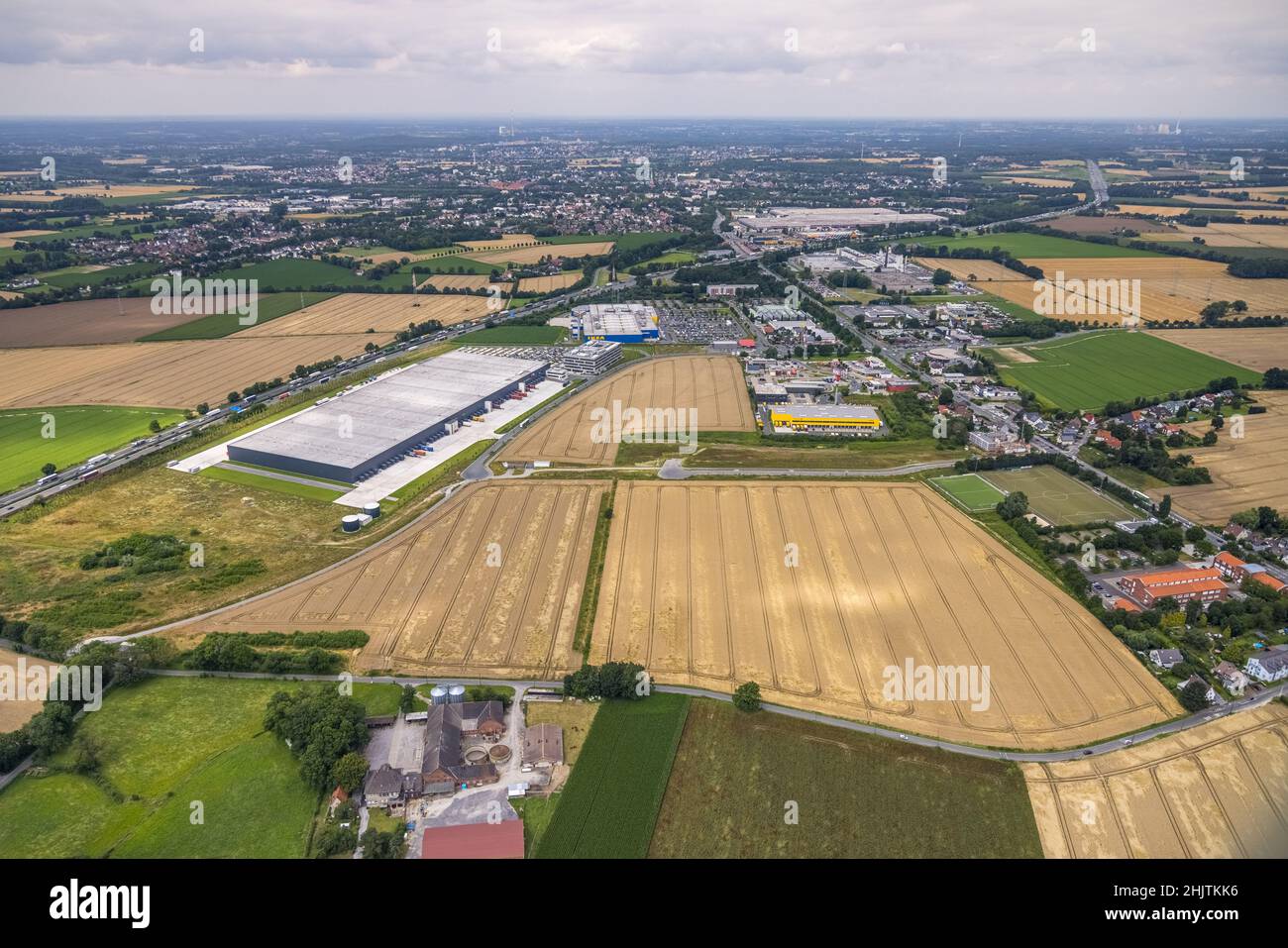 Aerial photograph, new building Woolworth headquarters and logistics