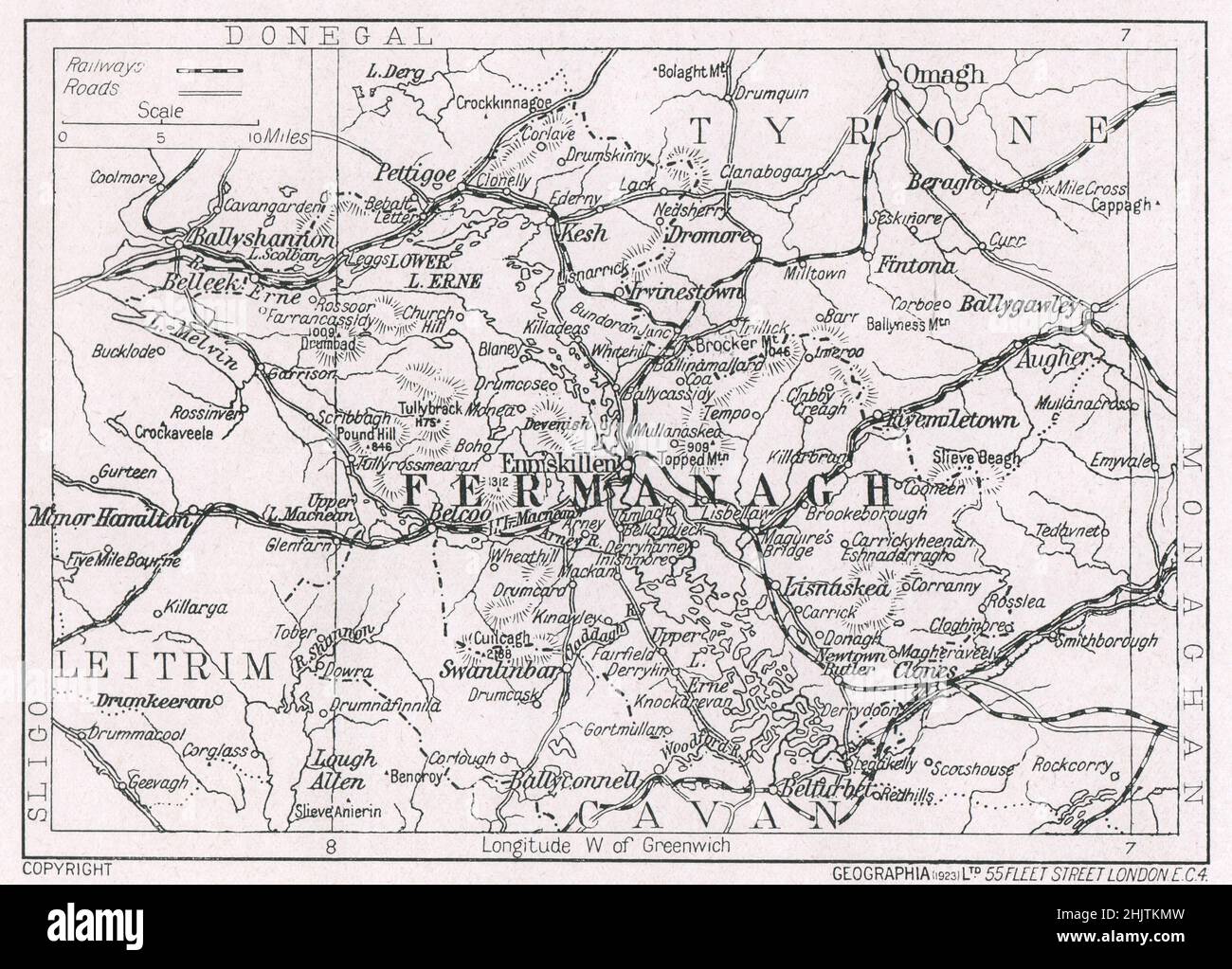 Historical Map of Co. Fermanagh from 1913