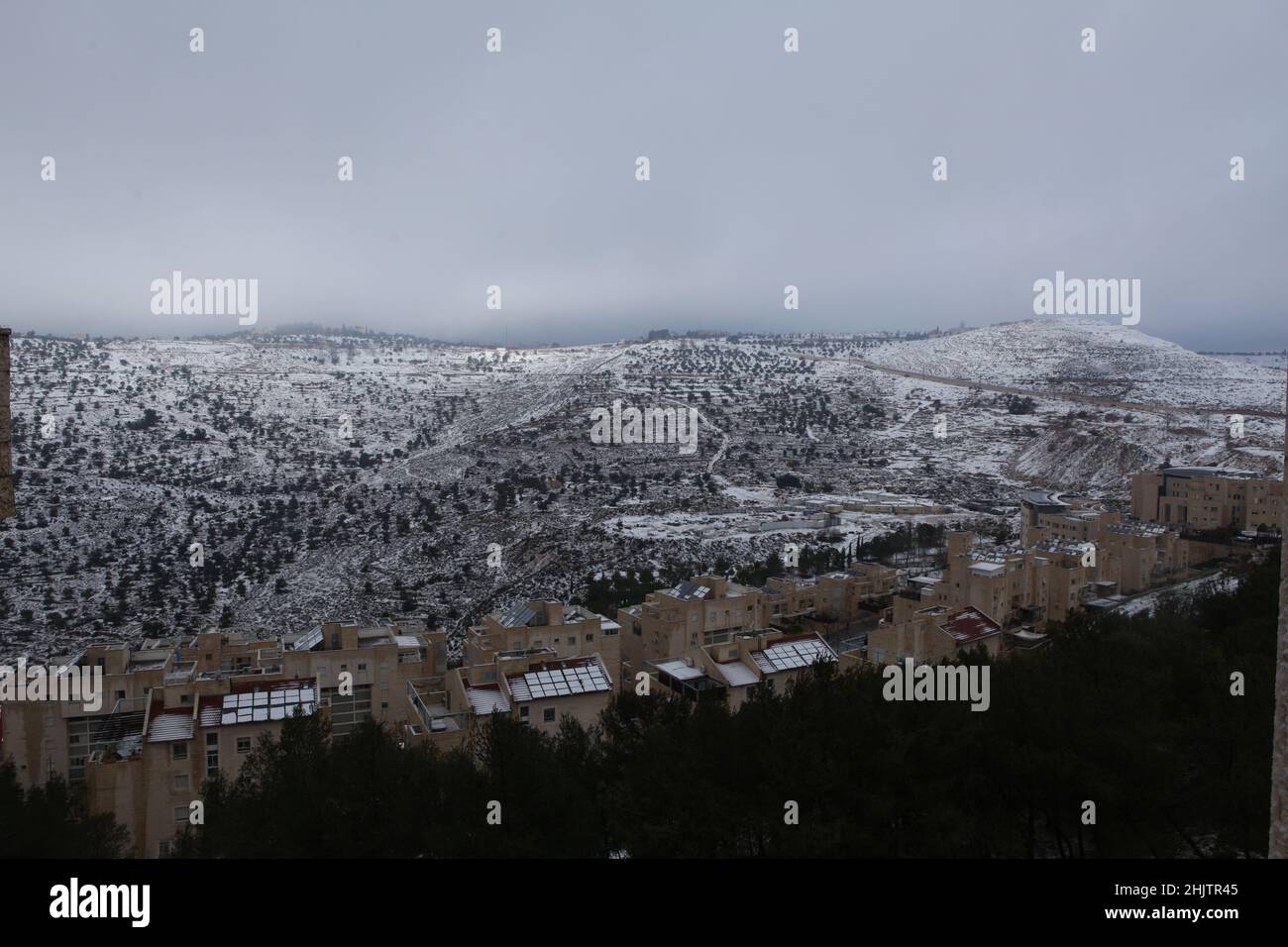 Snow in Jerusalem and the surrounding mountains Stock Photo - Alamy