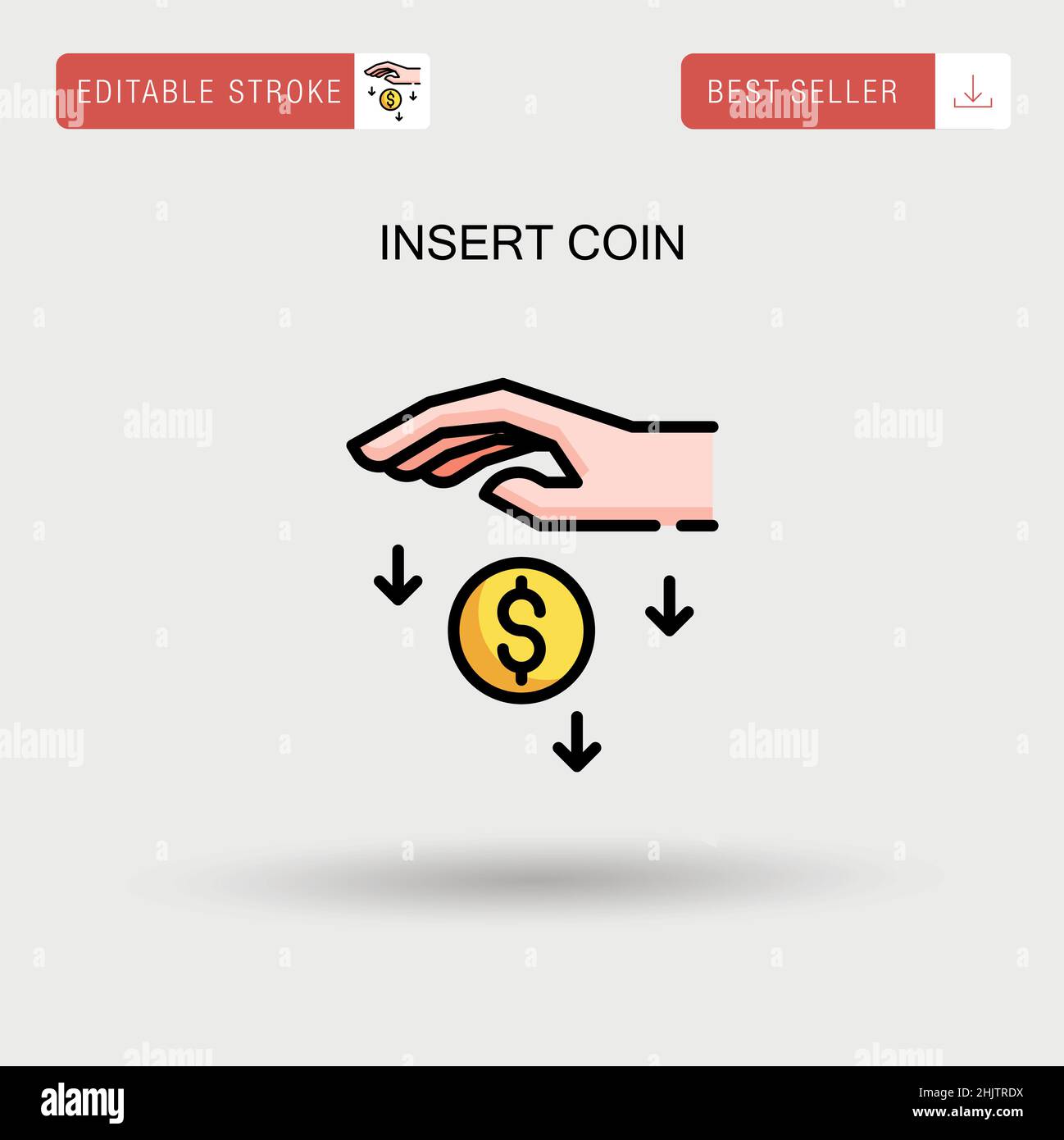 Insert coin Simple vector icon. Stock Vector