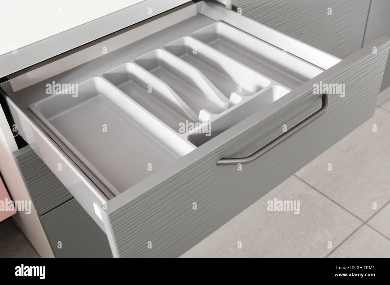 Kitchen with cutlery drawer Stock Photo Alamy