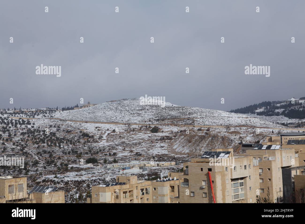 Snow in Jerusalem and the surrounding mountains Stock Photo - Alamy