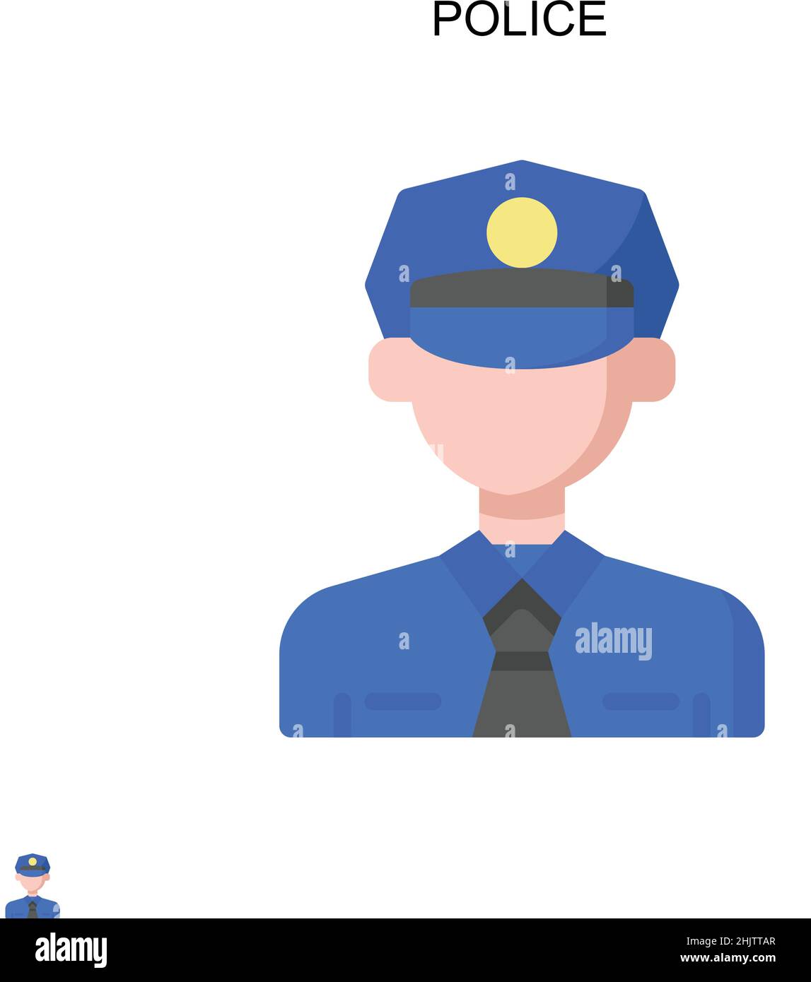 Police Simple vector icon. Illustration symbol design template for web mobile UI element. Stock Vector