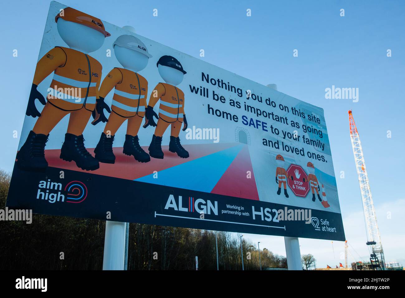 Hs2 Windscreen Sign Hs2 construction site sign hi-res stock photography and images - Alamy