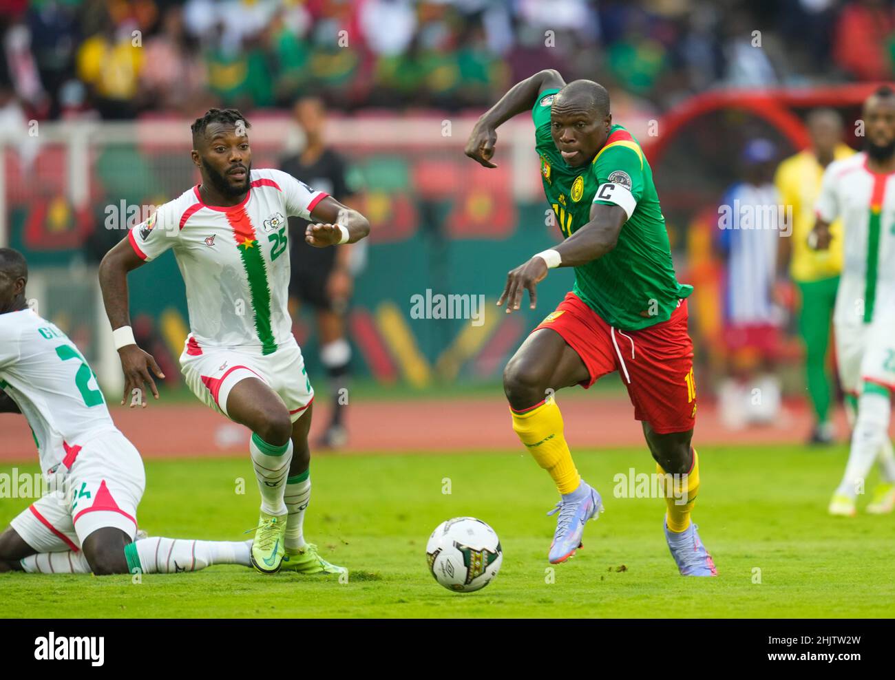 Yaoundé, Cameroon, January, 9, 2022: Vincent Aboubakar of Cameroon during Cameroon v Burkina Faso- Africa Cup of Nations at Paul Biya Stadium. Kim Price/CSM. Stock Photo