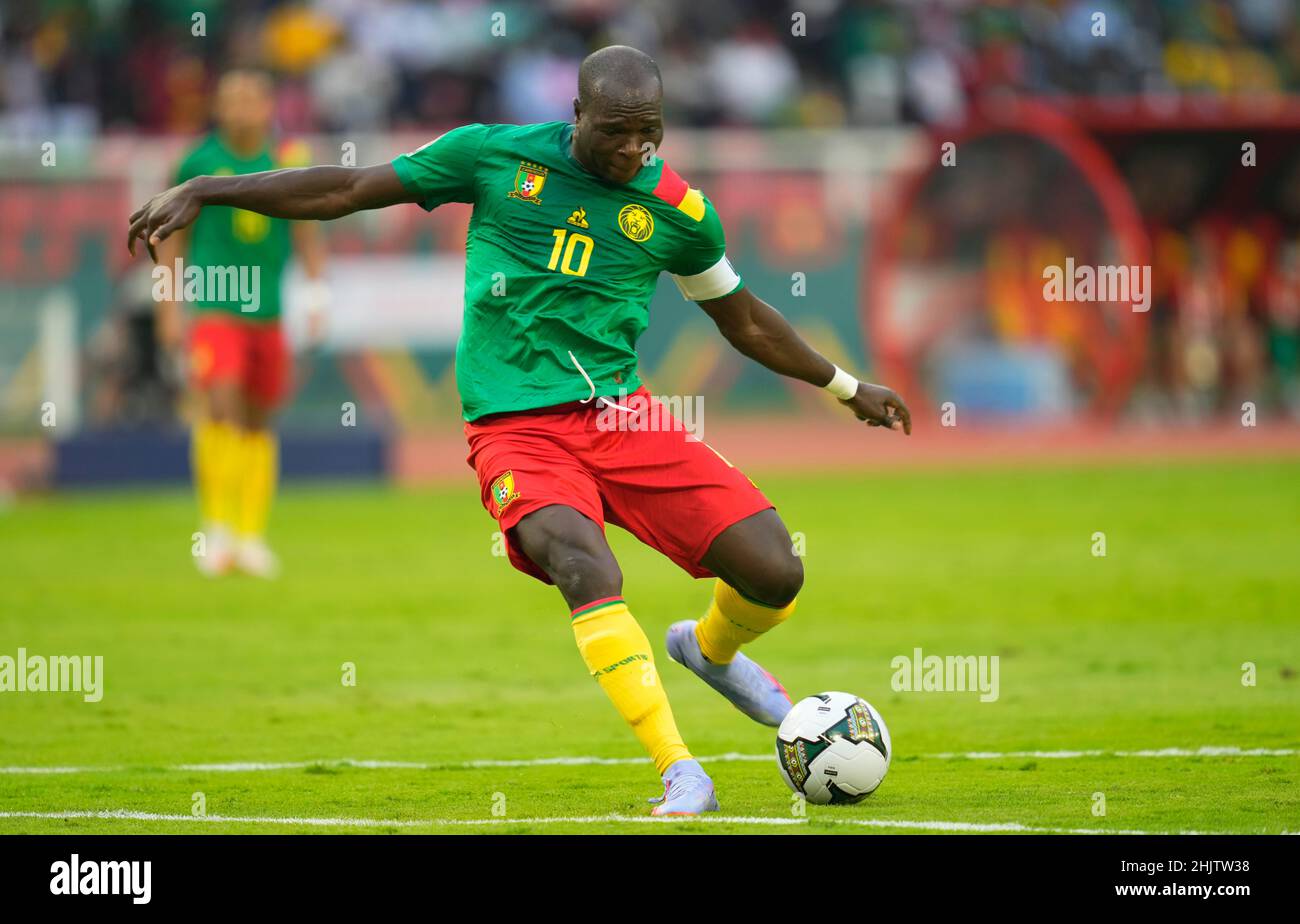 Yaoundé, Cameroon, January, 9, 2022: Vincent Aboubakar of Cameroon during Cameroon v Burkina Faso - Africa Cup of Nations at Paul Biya Stadium. Kim Price/CSM. Stock Photo