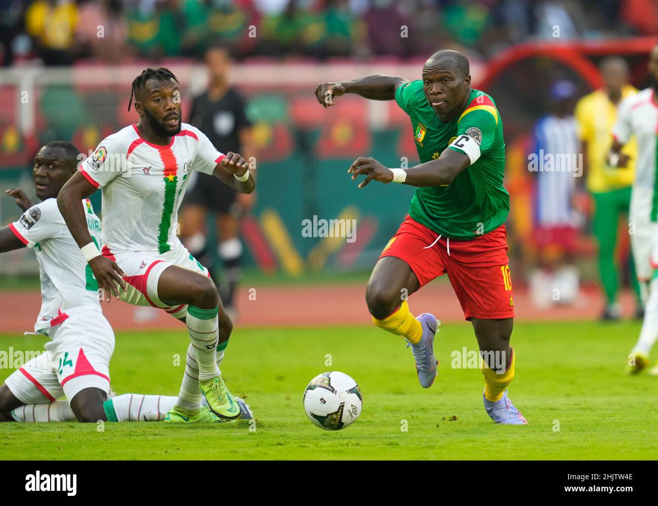 Yaoundé, Cameroon, January, 9, 2022: Vincent Aboubakar of Cameroon during Cameroon v Burkina Faso- Africa Cup of Nations at Paul Biya Stadium. Kim Price/CSM. Stock Photo