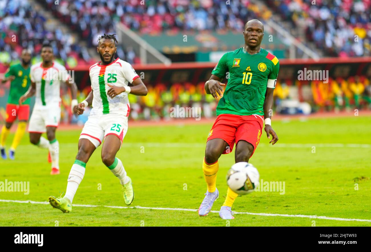 Yaoundé, Cameroon, January, 9, 2022: Vincent Aboubakar of Cameroon during Cameroon v Burkina Faso- Africa Cup of Nations at Paul Biya Stadium. Kim Price/CSM. Stock Photo