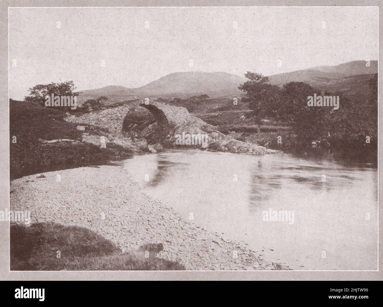 Reputed Old Roman Bridge over the Minnoch. Kirkcudbrightshire (1913) Stock Photo