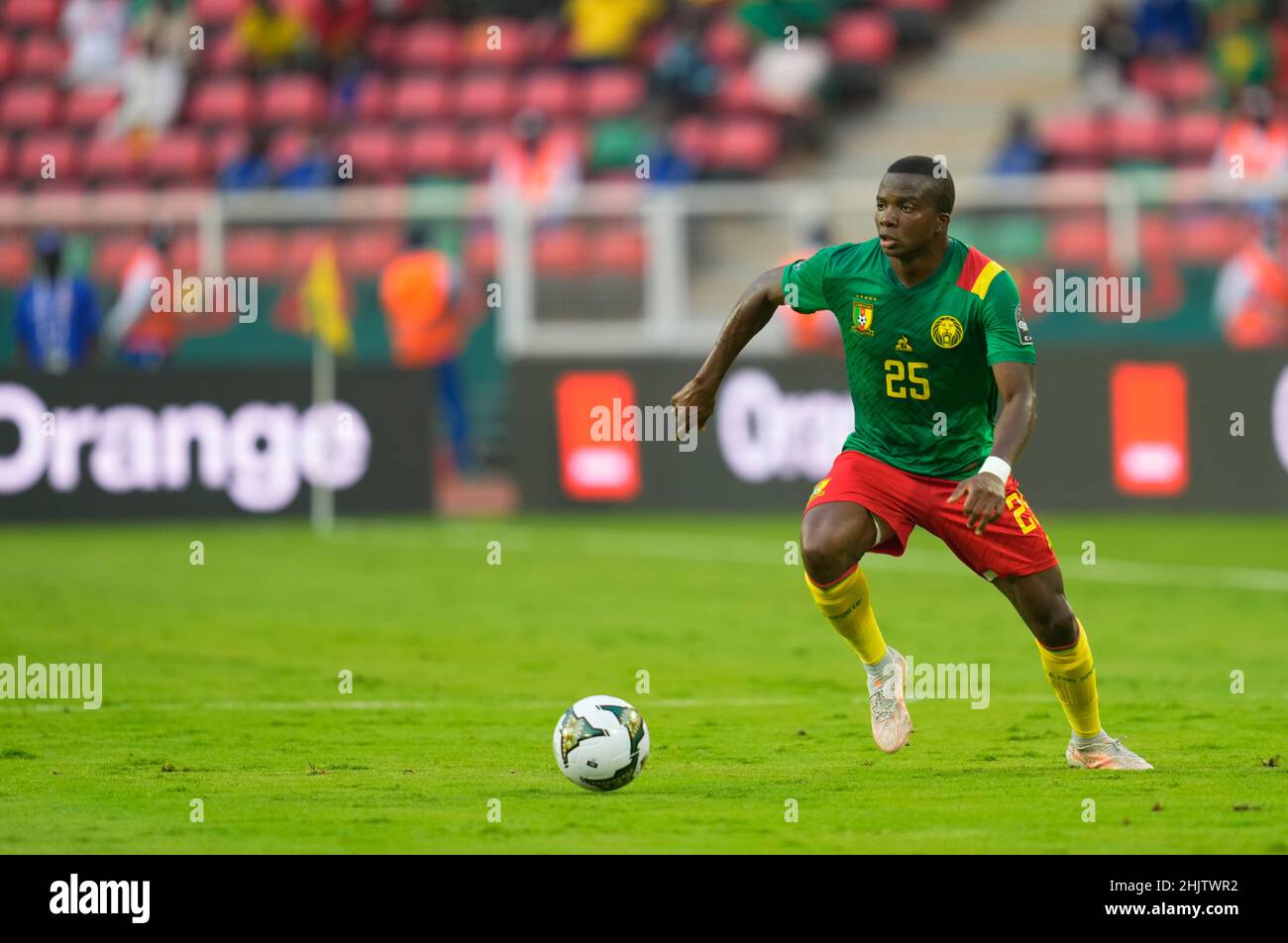 Yaoundé, Cameroon, January, 9, 2022: Nouhou Tolo of Cameroon during Cameroon v Burkina Faso- Africa Cup of Nations at Paul Biya Stadium. Kim Price/CSM. Stock Photo
