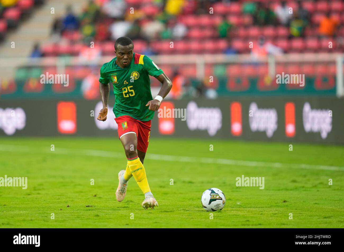 Yaoundé, Cameroon, January, 9, 2022: Nouhou Tolo of Cameroon during Cameroon v Burkina Faso- Africa Cup of Nations at Paul Biya Stadium. Kim Price/CSM. Stock Photo