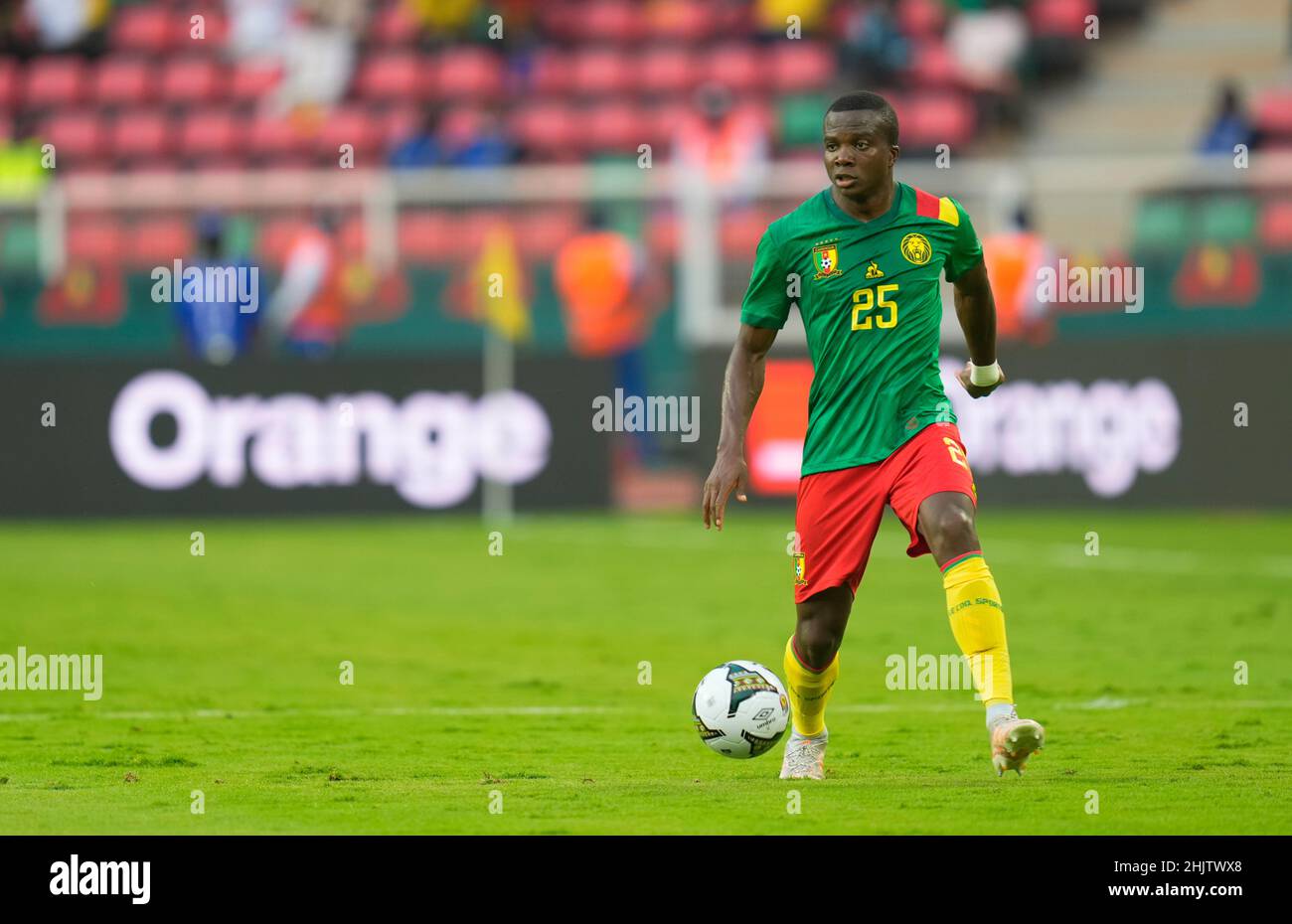 Yaoundé, Cameroon, January, 9, 2022: Nouhou Tolo of Cameroon during Cameroon v Burkina Faso- Africa Cup of Nations at Paul Biya Stadium. Kim Price/CSM. Stock Photo