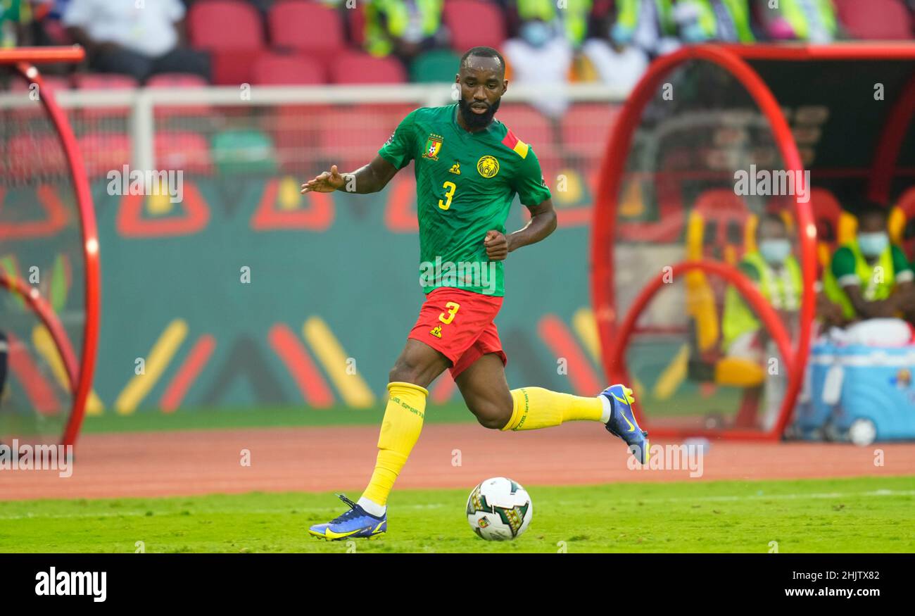 Yaoundé, Cameroon, January, 9, 2022: Moumi Ngamaleu of Cameroon during Cameroon v Burkina Faso- Africa Cup of Nations at Paul Biya Stadium. Kim Price/CSM. Stock Photo