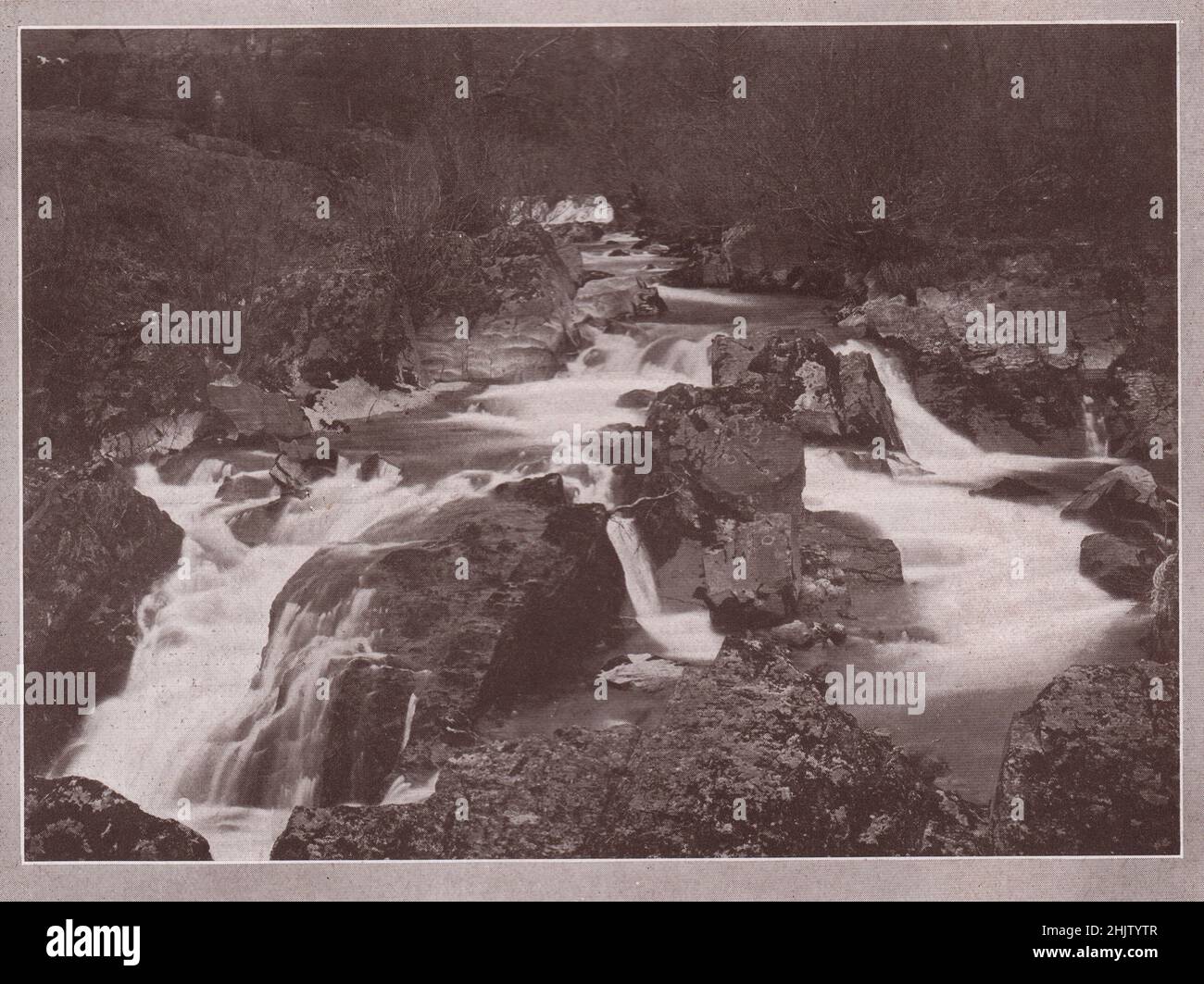 Aber Cowarch Falls, near Dinas Mawddwy. Merionethshire (1913) Stock Photo