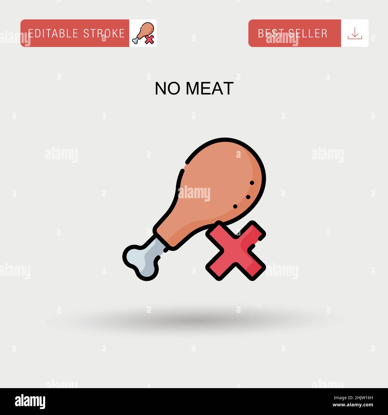 No meat Simple vector icon. Stock Vector