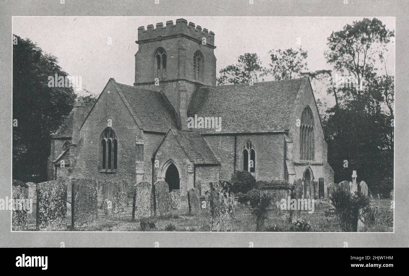 The Church, Minster Lovell. Oxfordshire (1913) Stock Photo