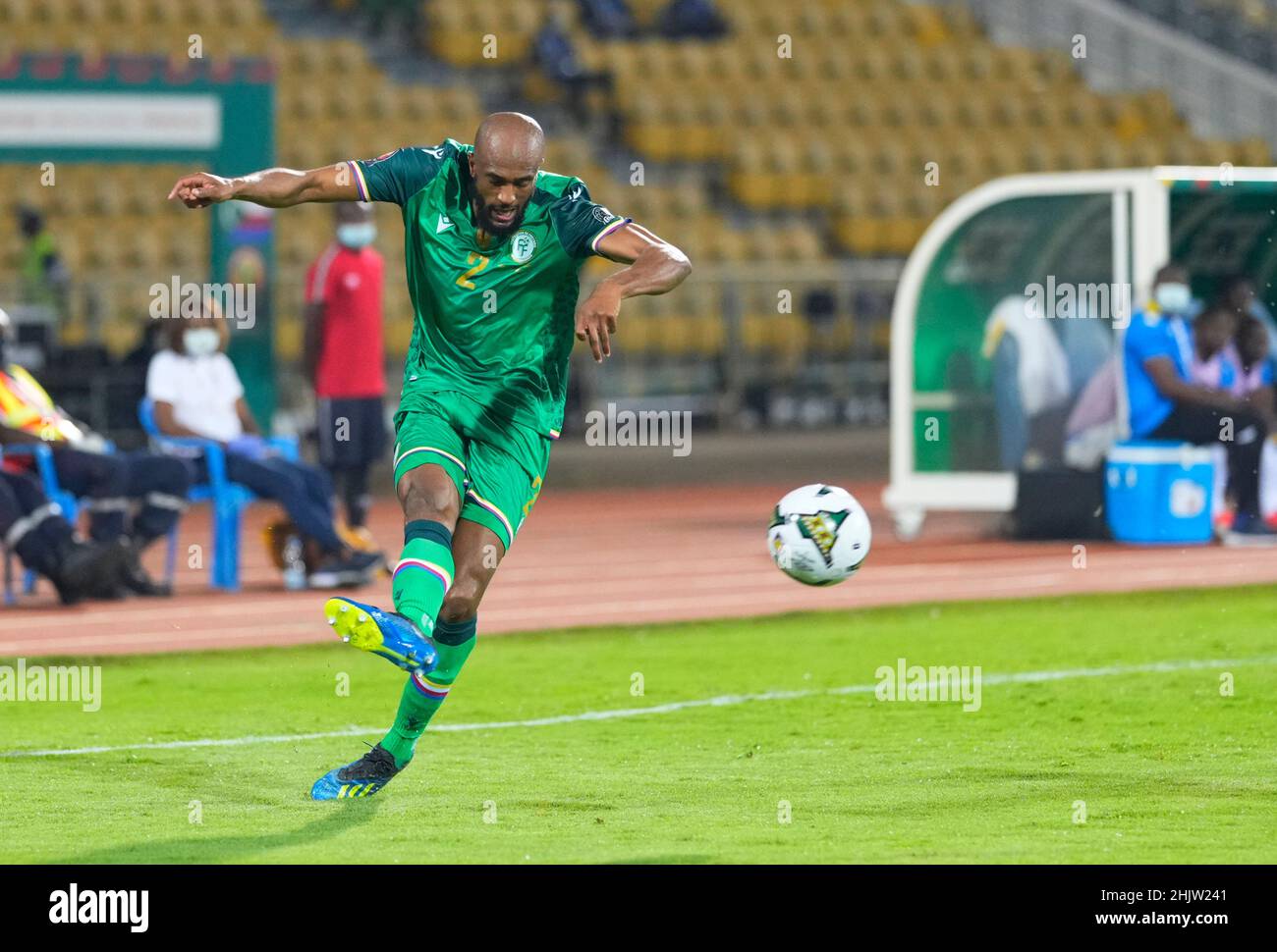 Yaoundé, Cameroon, January, 10, 2022: Salim Ben Boina of Comoros during Comoros vs Gabon- Africa Cup of Nations at Ahmadou Ahidjo Stadium. Kim Price/CSM. Stock Photo