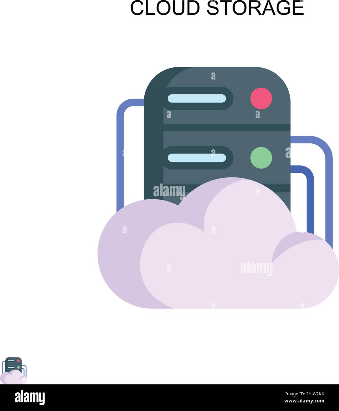 Cloud storage Simple vector icon. Illustration symbol design template for web mobile UI element. Stock Vector