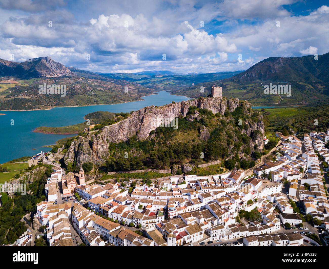 View of Zahara de la Sierra village Stock Photo - Alamy