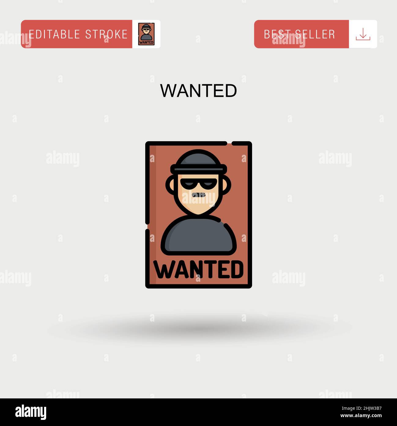 Wanted Simple vector icon. Stock Vector