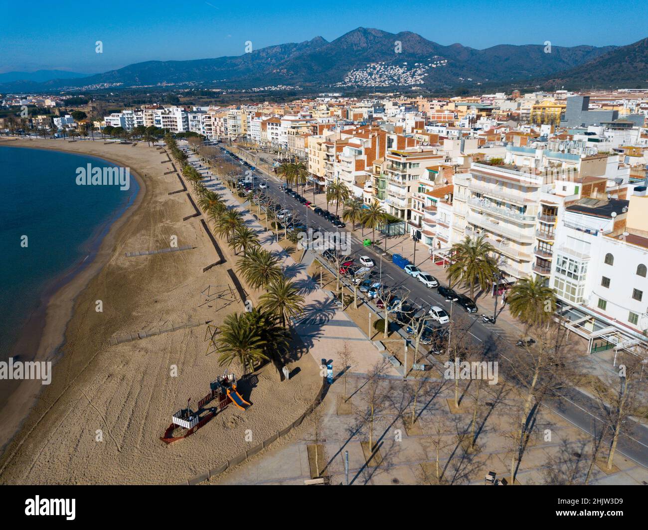 Aerial View Of Roses Spain Stock Photo Alamy