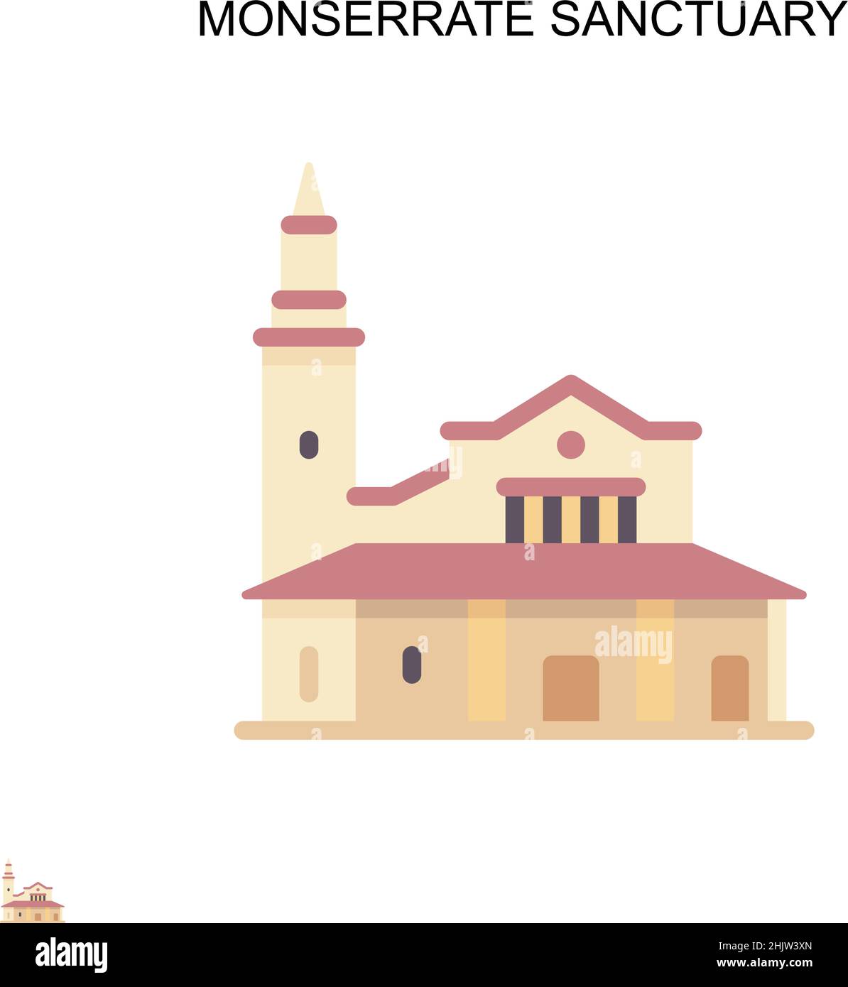 Monserrate sanctuary Simple vector icon. Illustration symbol design template for web mobile UI element. Stock Vector
