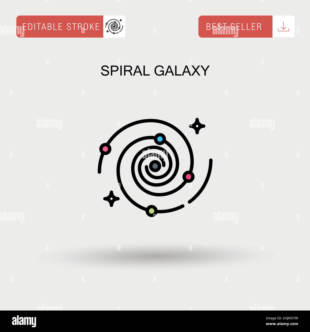 Spiral galaxy Simple vector icon. Stock Vector