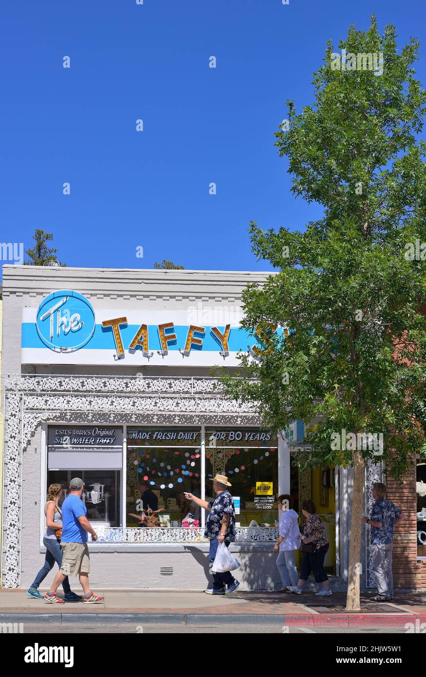 The Taffy Store in the quaint downtown of this popular summer resort