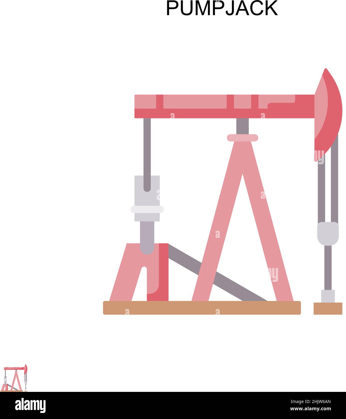 Pumpjack Simple vector icon. Illustration symbol design template for web mobile UI element. Stock Vector