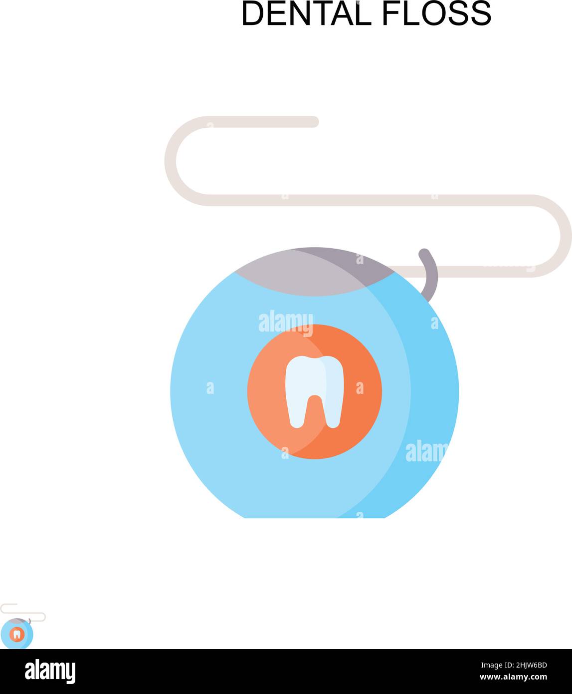 Dental floss Simple vector icon. Illustration symbol design template ...