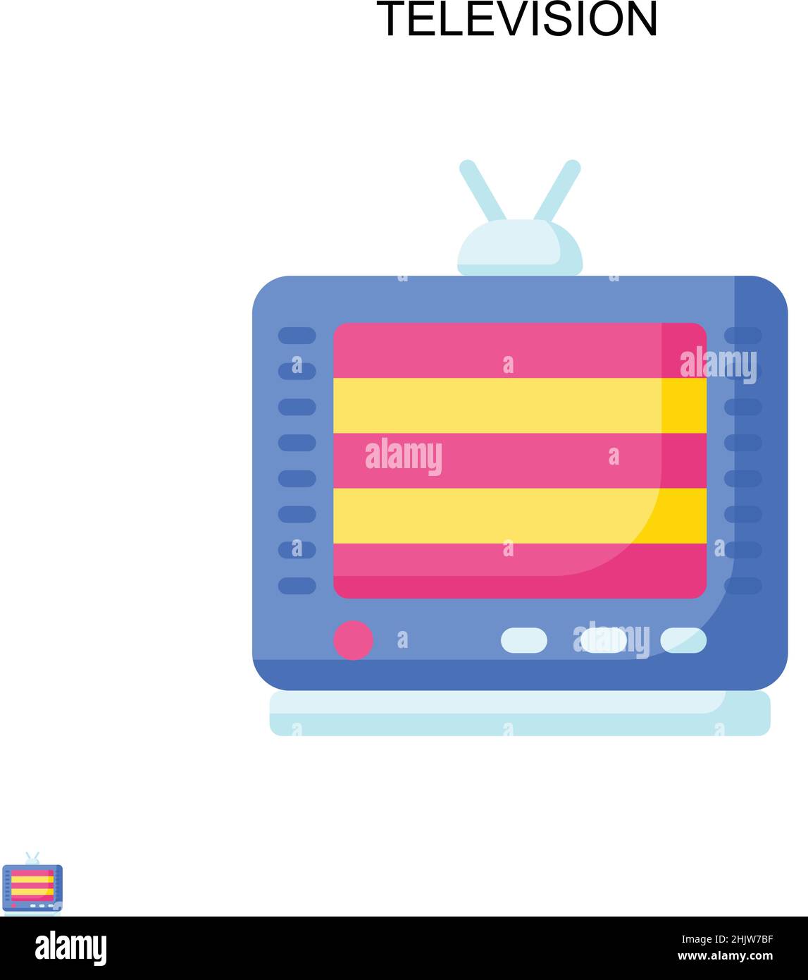 Television Simple vector icon. Illustration symbol design template for web mobile UI element. Stock Vector