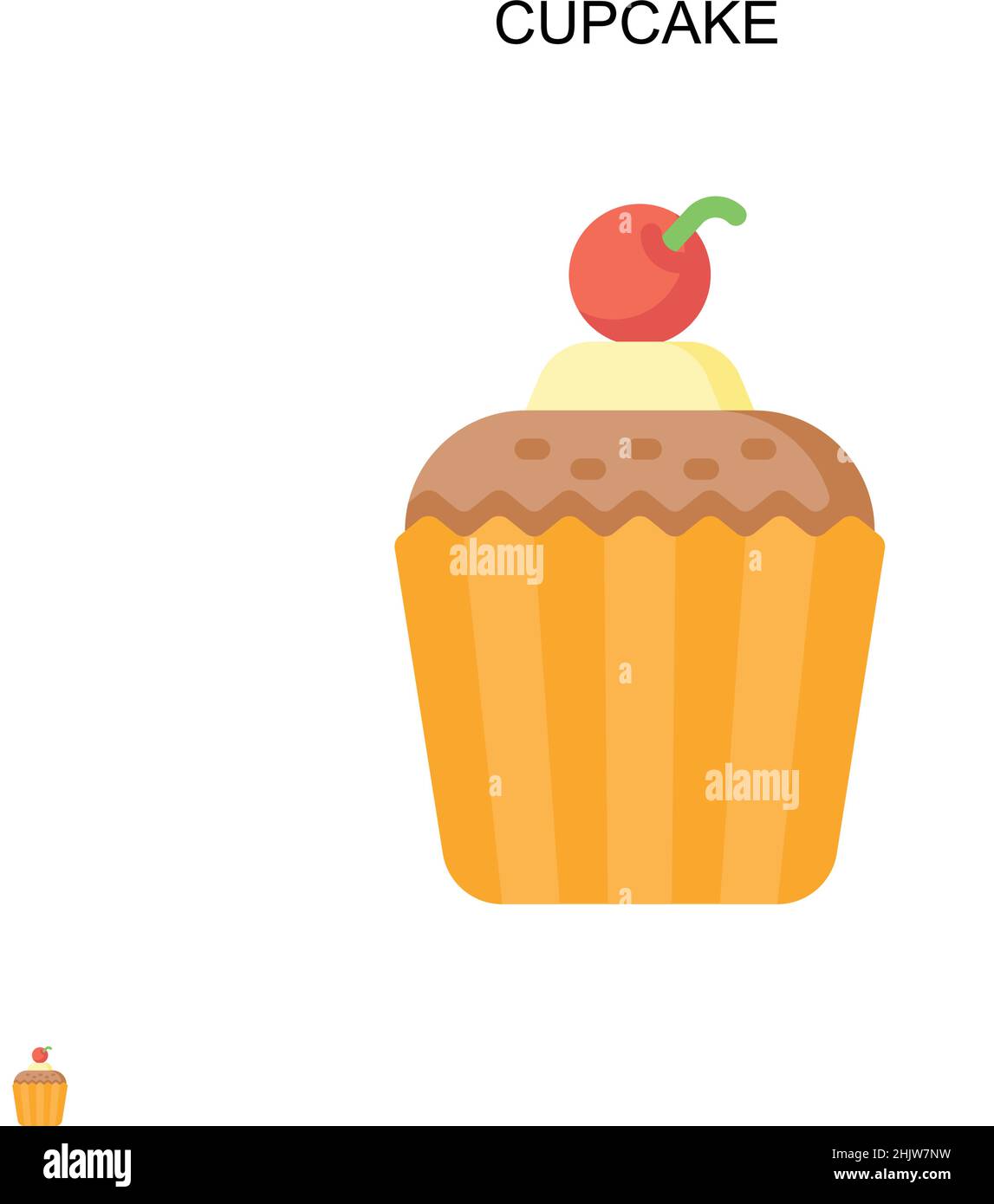 Cupcake Simple vector icon. Illustration symbol design template for web ...