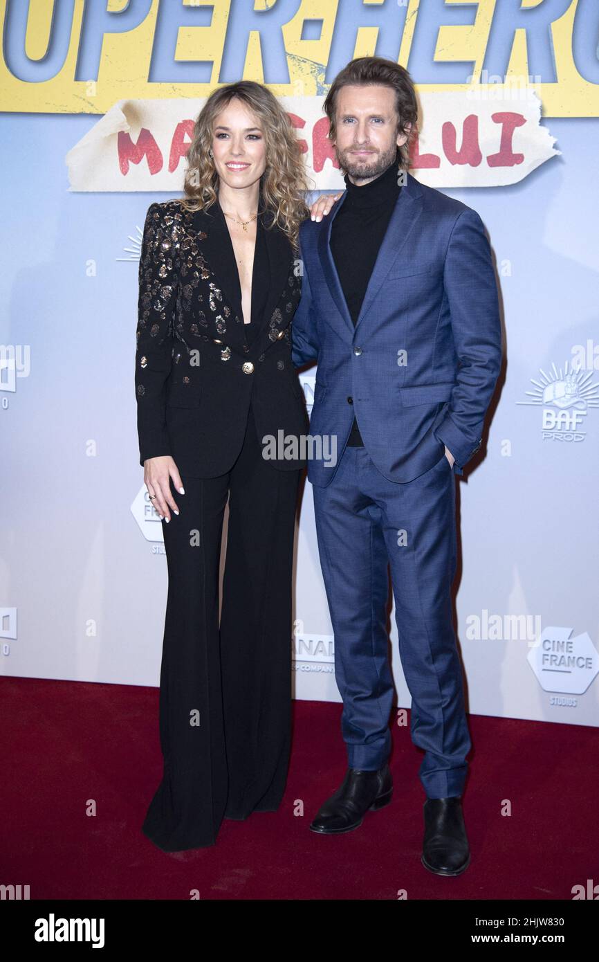 Elodie Fontan and Philippe Lacheau attending the Super Heros Malgre Lui