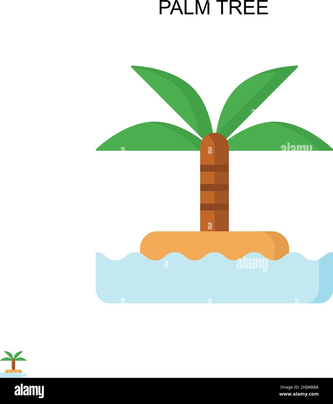 Palm tree Simple vector icon. Illustration symbol design template for ...