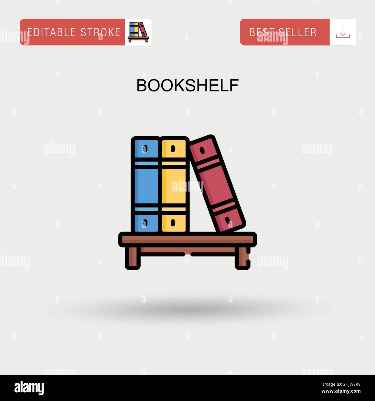 Bookshelf Simple vector icon Stock Vector Image & Art - Alamy