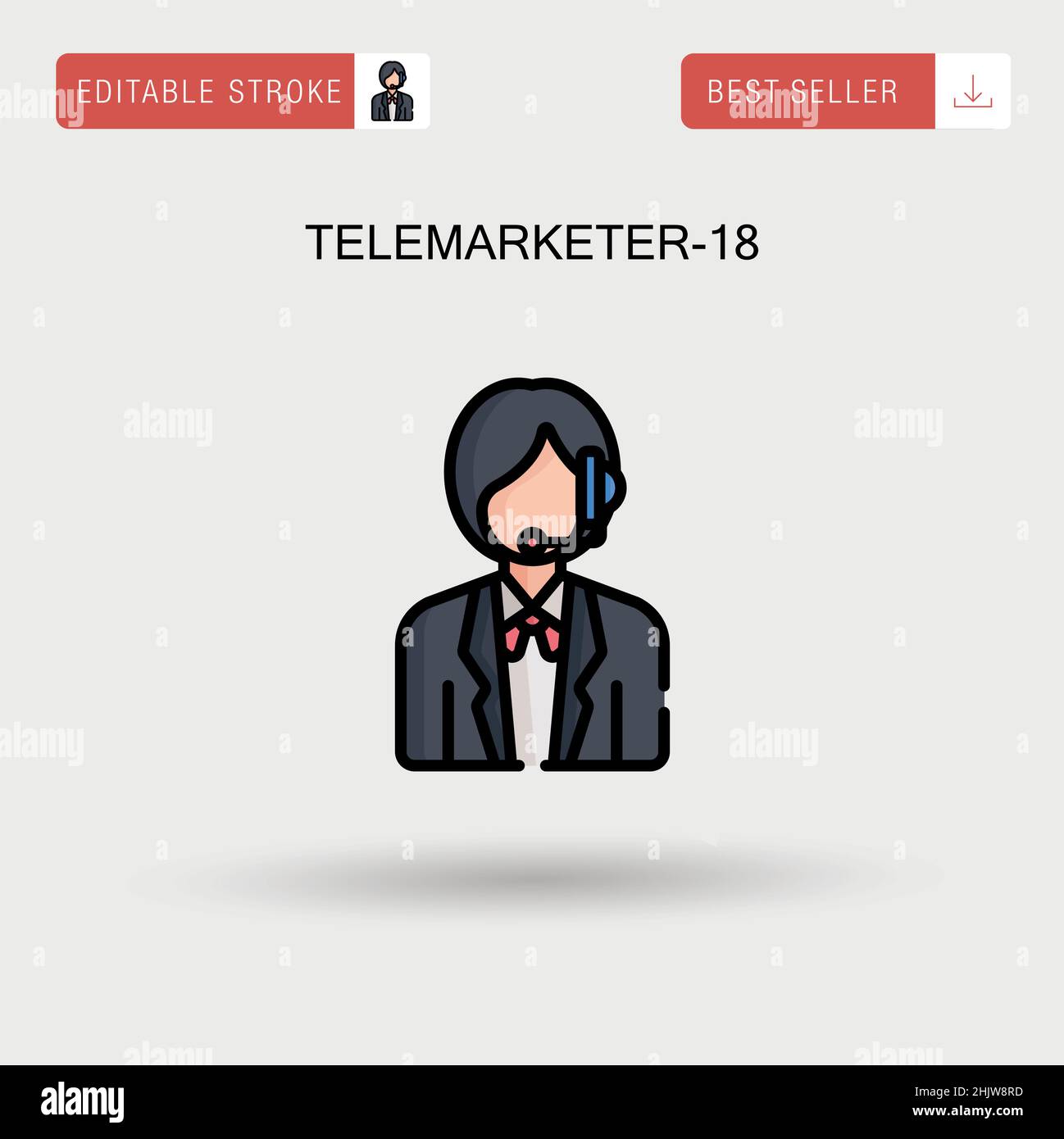 Telemarketer-18 Simple vector icon. Stock Vector