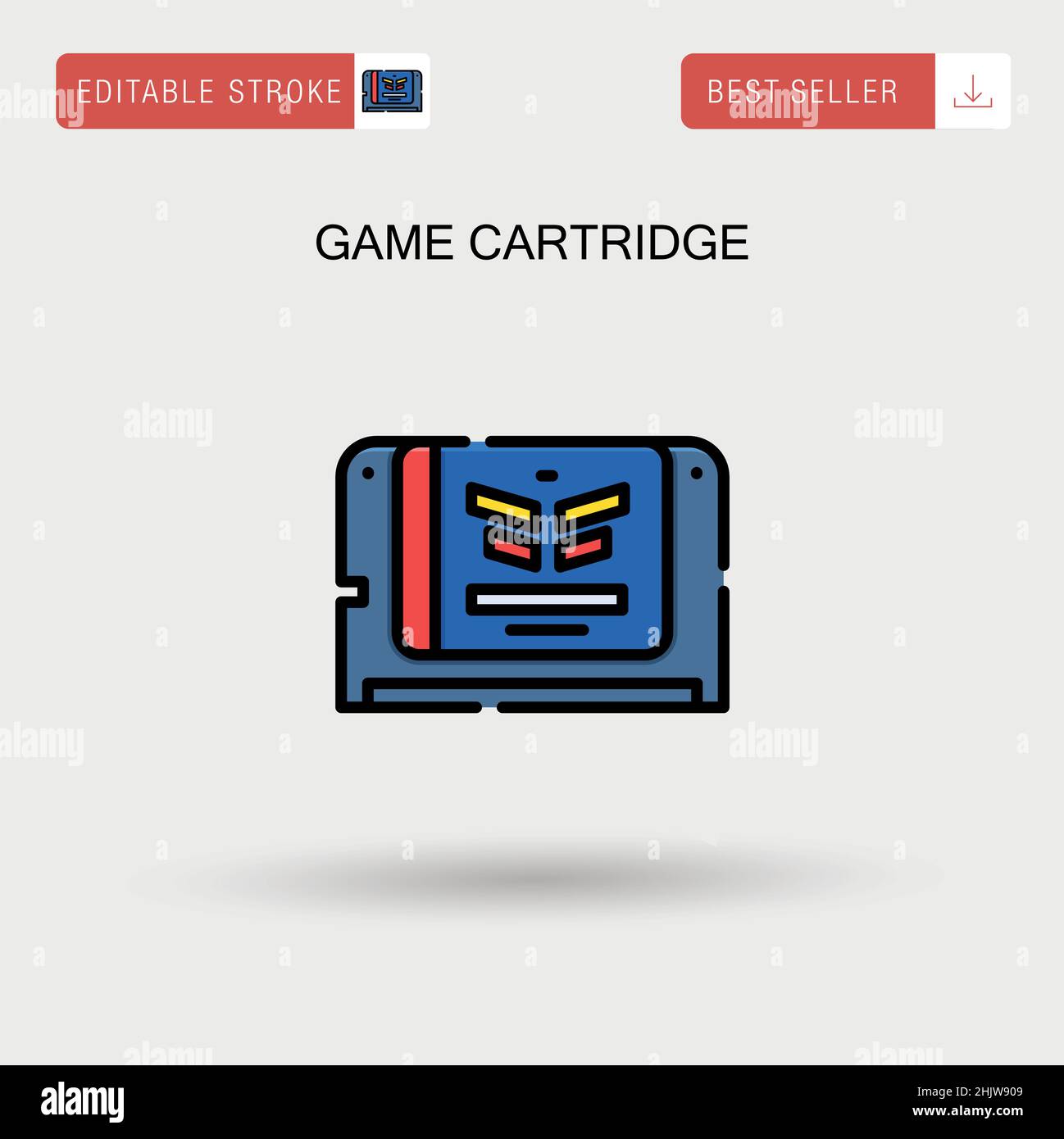Game cartridge Simple vector icon. Stock Vector