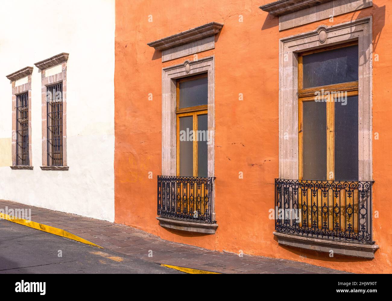 Morelia, Michoacan, colorful streets and colonial houses in Morelia