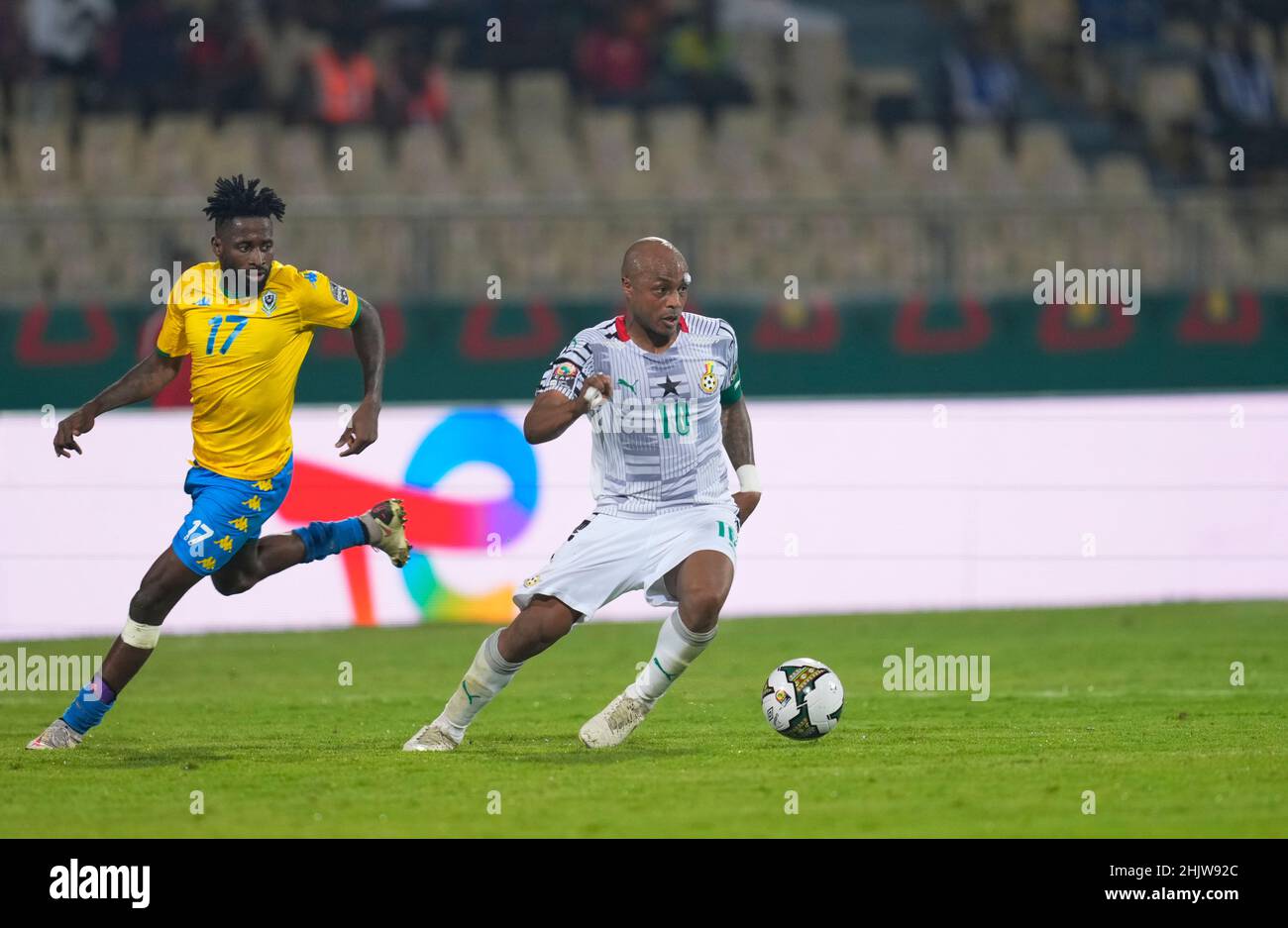 Yaoundé, Cameroon, January, 14, 2022: André Ayew of Ghana during Ghana vs Gabon- Africa Cup of Nations at Ahmadou Ahidjo Stadium. Kim Price/CSM. Stock Photo