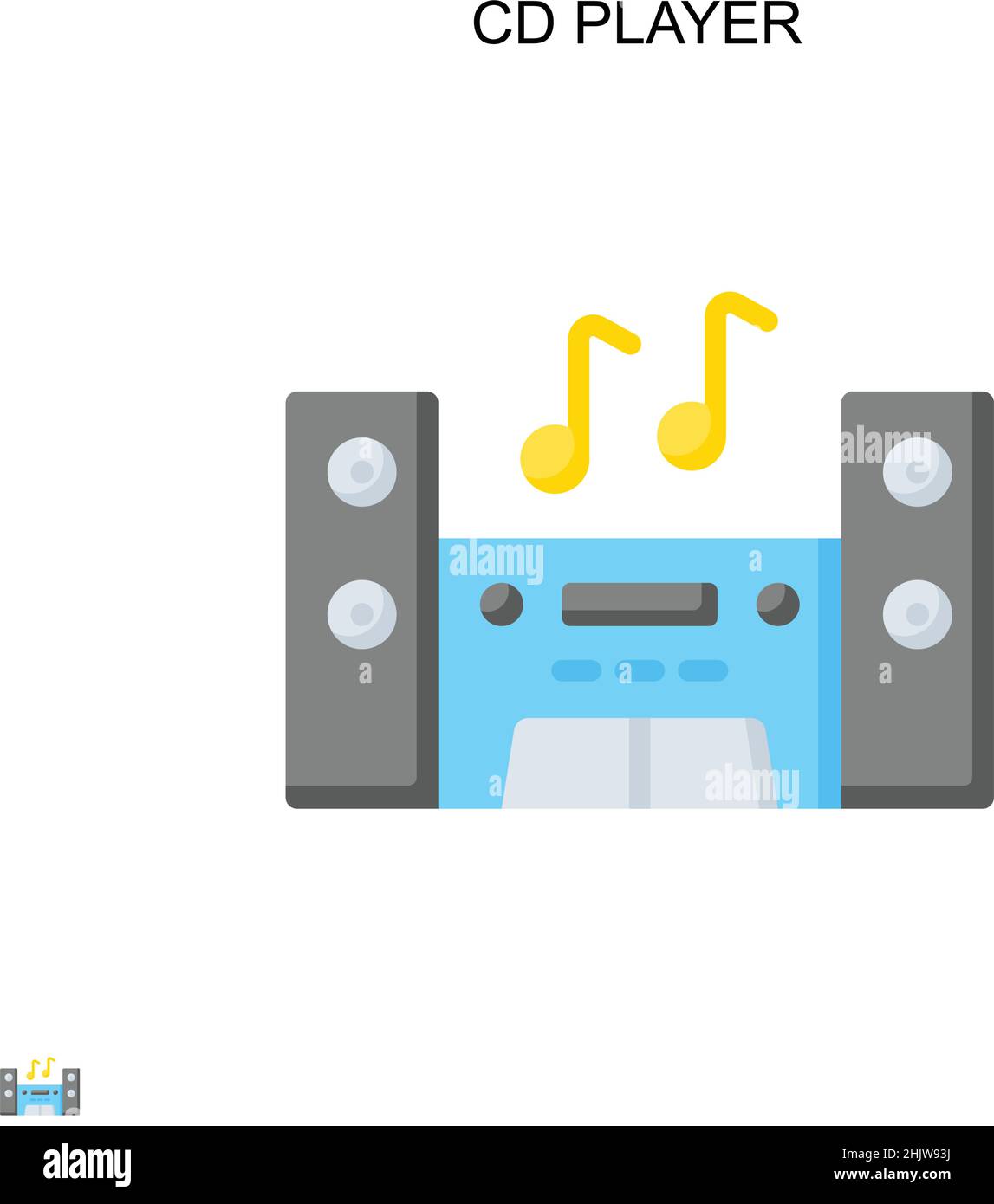 Cd player Simple vector icon. Illustration symbol design template for web mobile UI element. Stock Vector