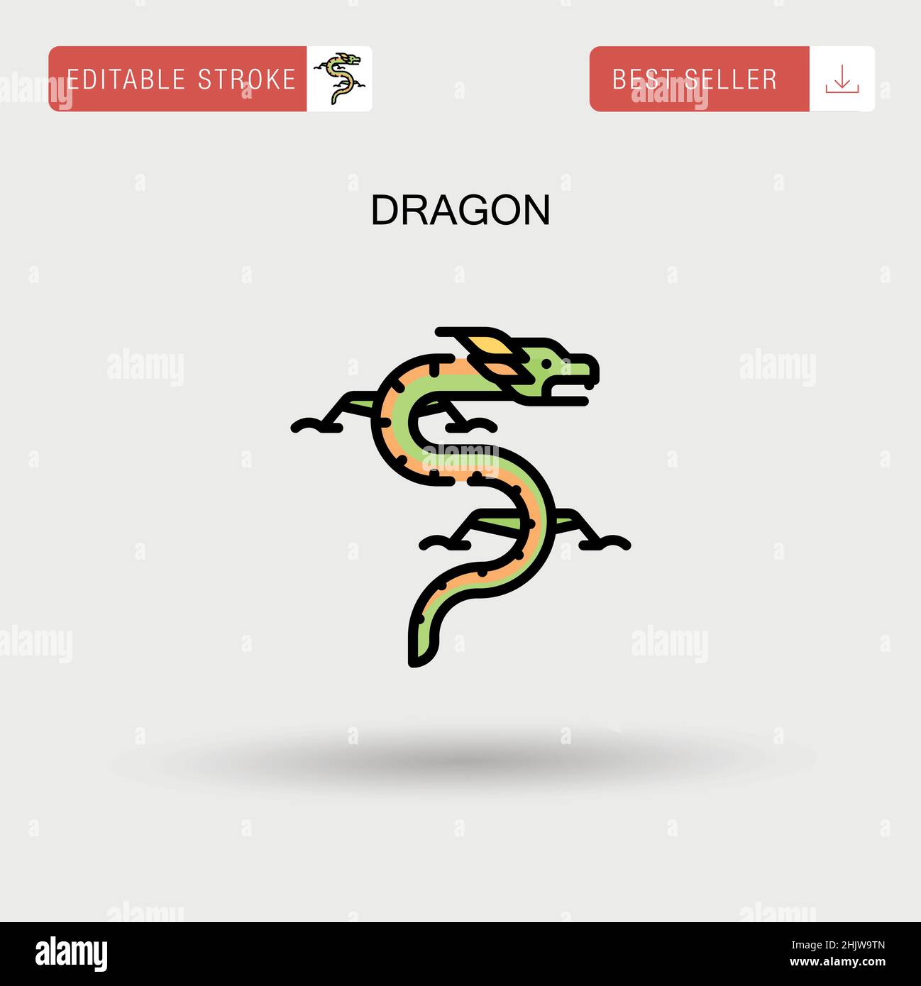 Dragon Simple vector icon Stock Vector Image & Art - Alamy