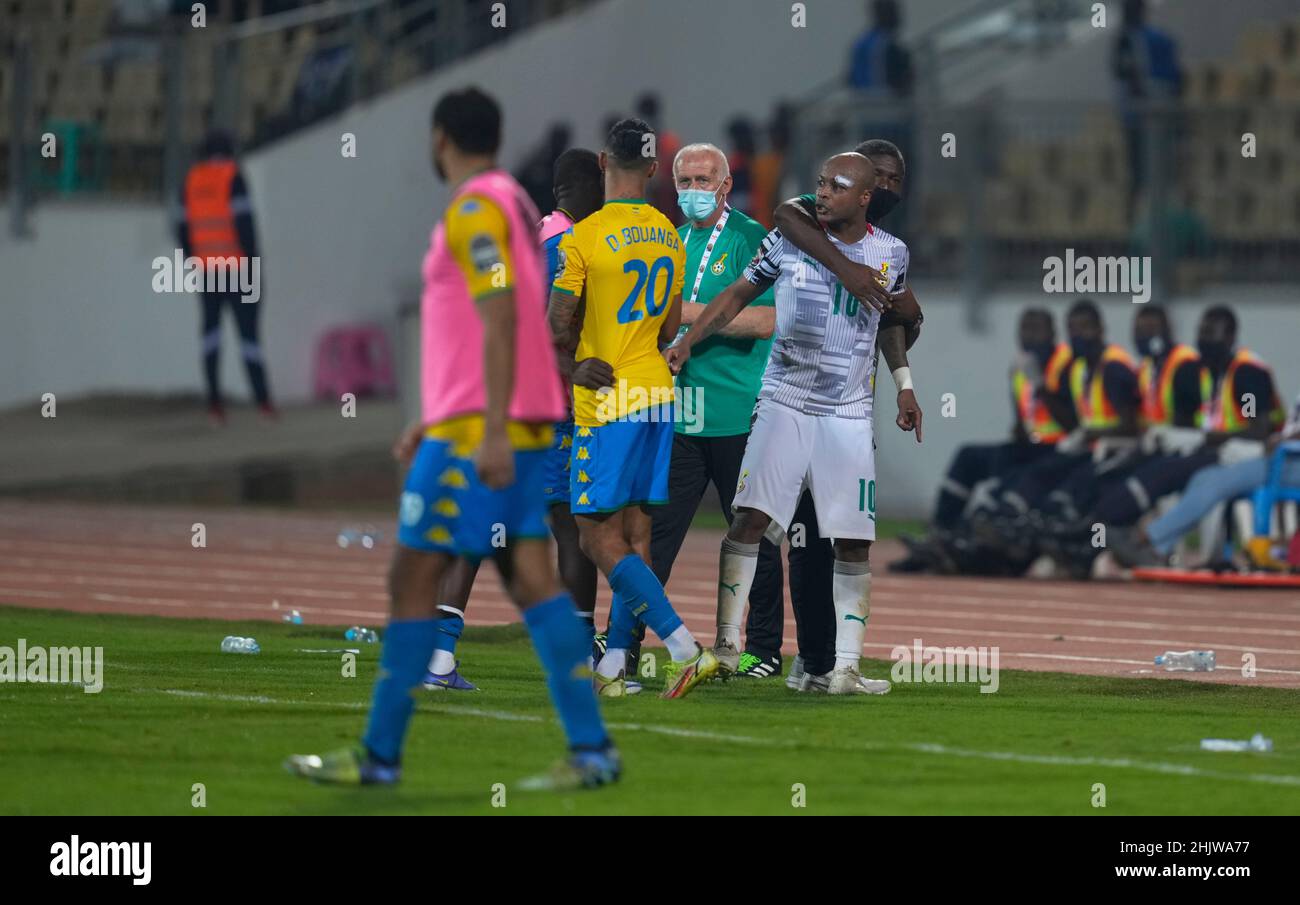 Yaoundé, Cameroon, January, 14, 2022: André Ayew of Ghana during Ghana vs Gabon - Africa Cup of Nations at Ahmadou Ahidjo Stadium. Kim Price/CSM. Stock Photo
