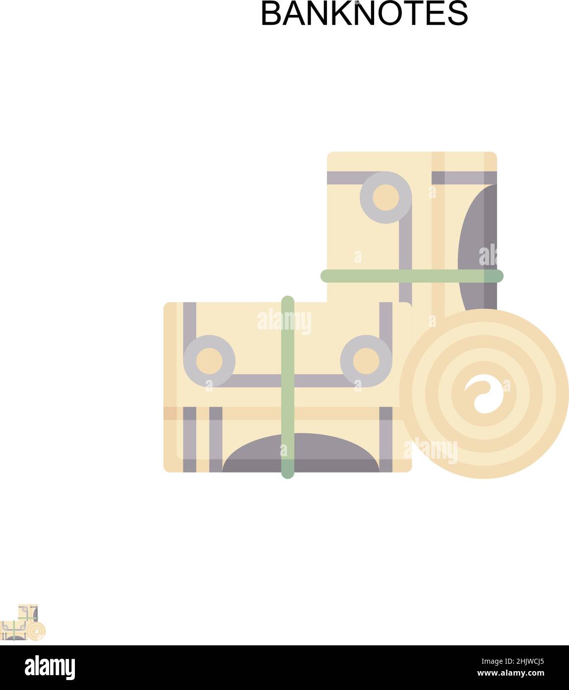 Banknotes Simple vector icon. Illustration symbol design template for ...