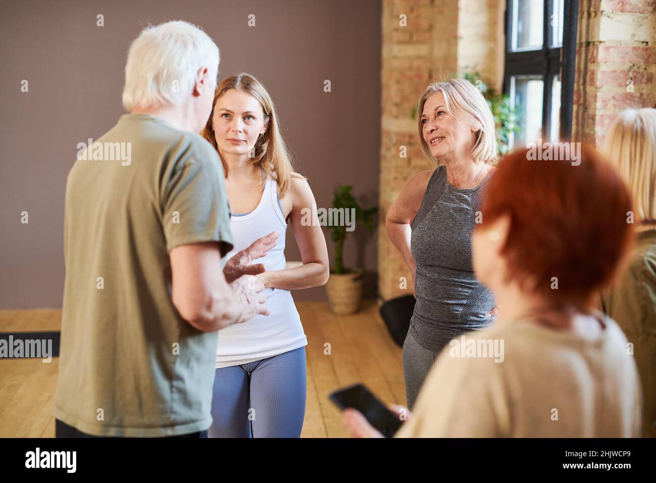 Group Of Active Senior People Talking After Training Stock Photo, Picture  and Royalty Free Image. Image 81369088.