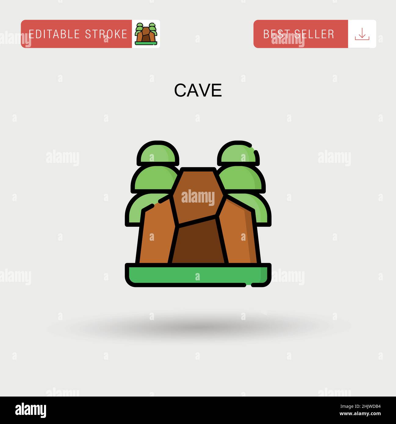 Cave Simple vector icon. Stock Vector
