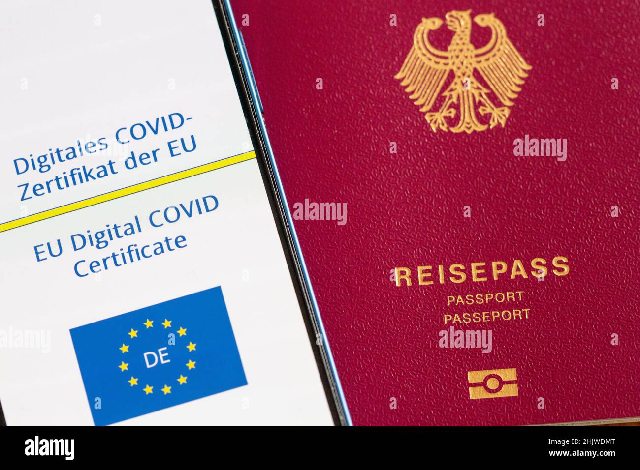 Berlin, Germany. 31st Jan, 2022. A digital COVID certificate from the