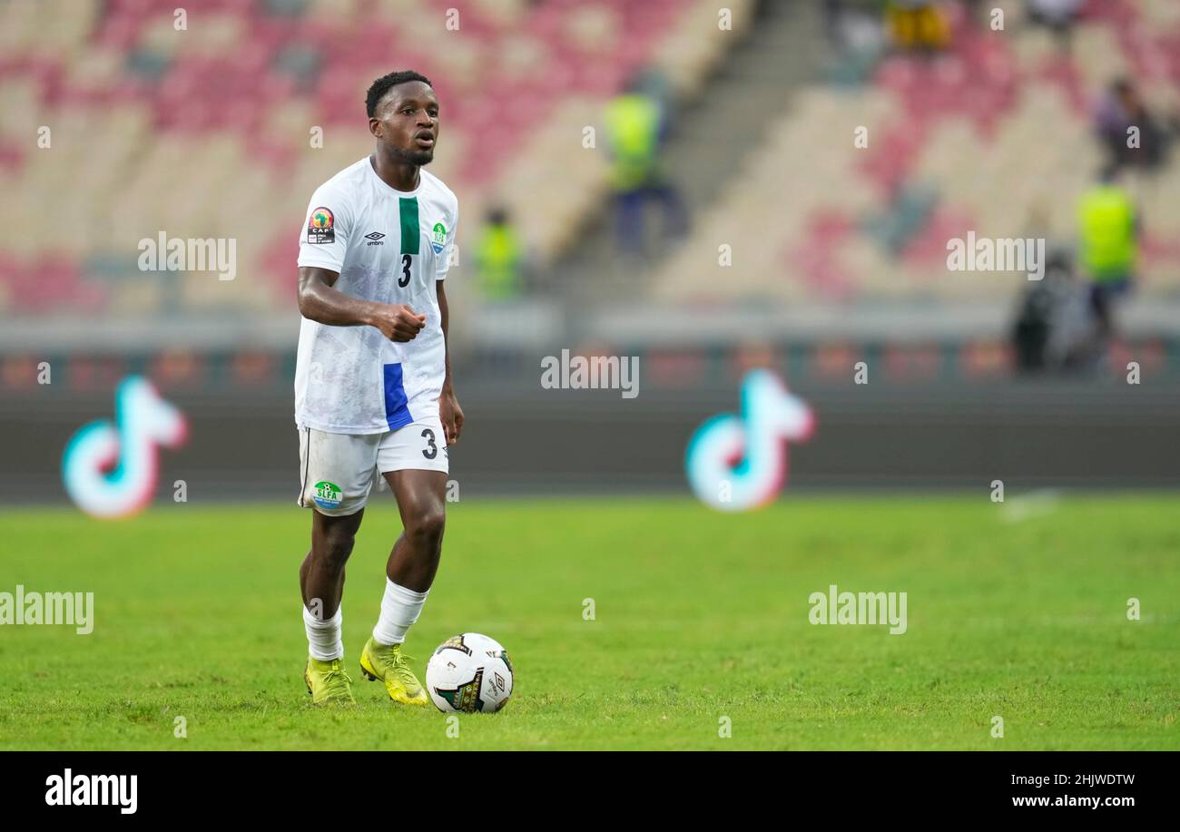 Douala, Cameroon, January, 16, 2022: Kevin Wright of Sierra Leone during Sierra Leone vs Ivory Coast- Africa Cup of Nations at Japoma stadium. Kim Price/CSM. Stock Photo